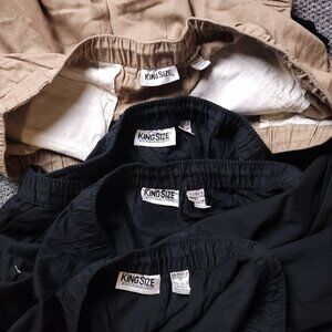 LOT OF 4 KingSize Pants Mens 3XL B x38  Big Tall Black Beige Flat And Cargo Mix